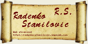 Radenko Stanilović vizit kartica